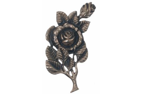 Rose i bronse til dekor på gravstein